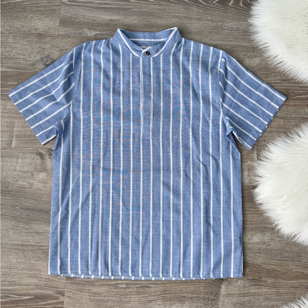 ⛵️OLD MONEY Blue Striped Bari Sailor Polo Size Medium